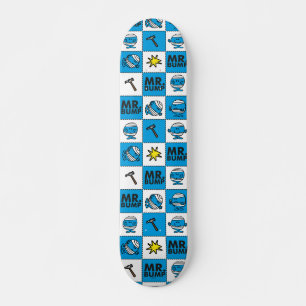 Mr Bump   Mosaic In Blue Pattern Skateboard