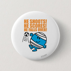 Mr. Bump Playing Soccer 6 Cm Round Badge