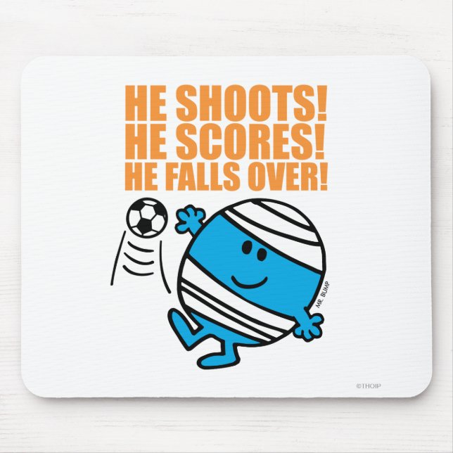 Mr. Bump Playing Soccer Mouse Pad (Front)