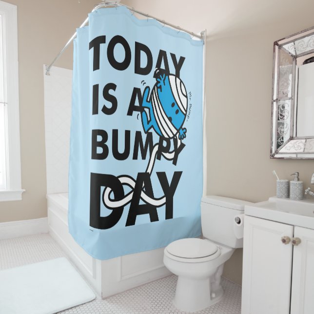 Mr. Bump | Today is a Bumpy Day Shower Curtain (In Situ)