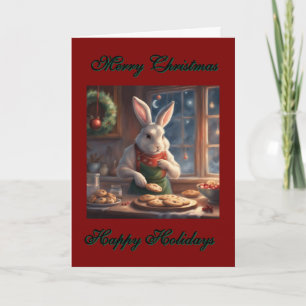 Mr. Bunny's Christmas Cookies holiday Card