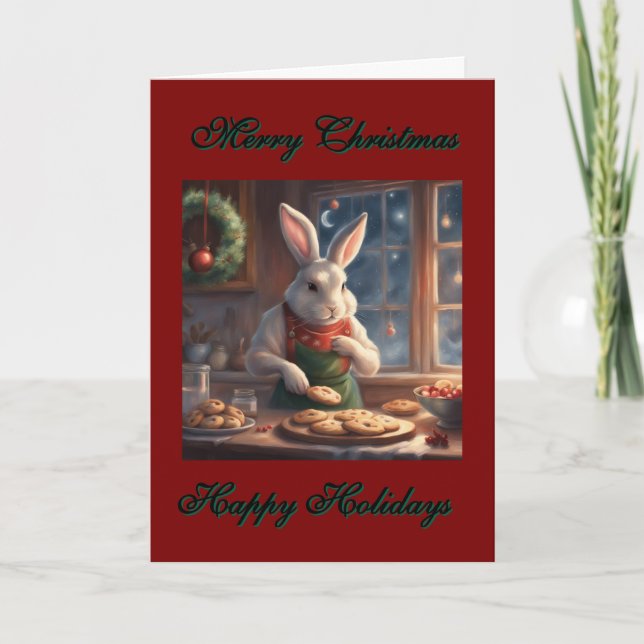 Mr. Bunny's Christmas Cookies holiday  Card (Front)