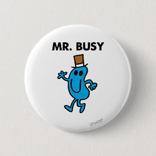 Mr. Busy Waving Hello 6 Cm Round Badge