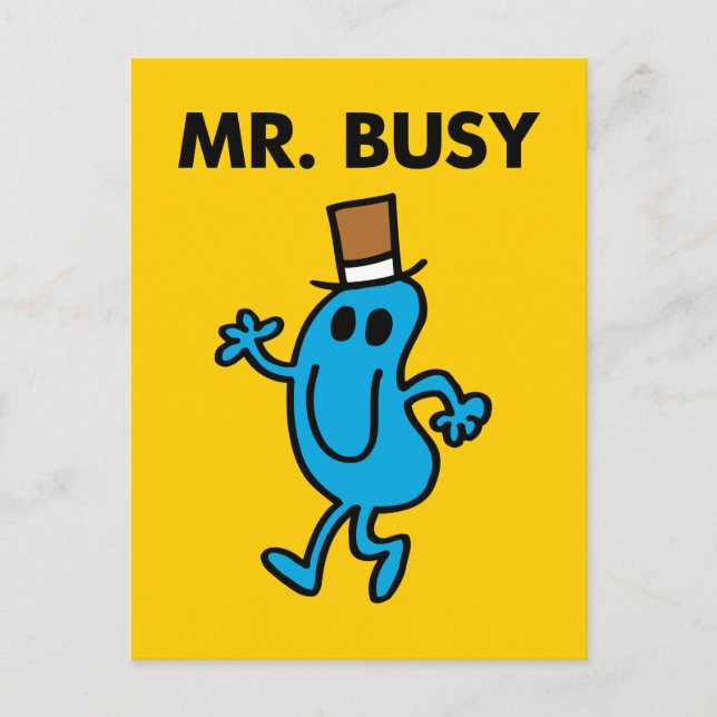 Mr. Busy Waving Hello Postcard (Front)