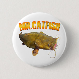 Mr Catfish fishing 6 Cm Round Badge
