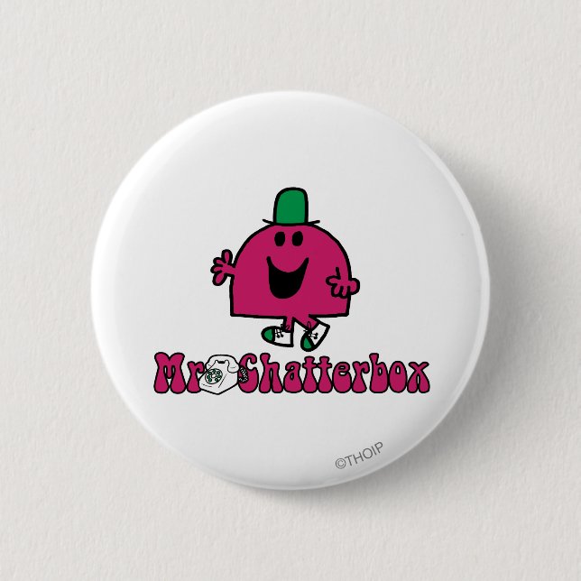 Mr. Chatterbox Logo & Telephone 6 Cm Round Badge (Front)