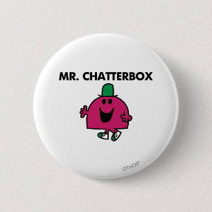 Mr. Chatterbox Waving Hello 6 Cm Round Badge