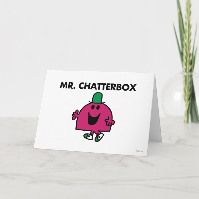 Mr. Chatterbox Waving Hello Card (Front)