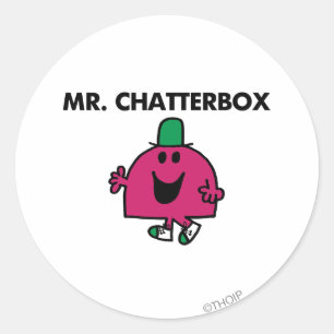 Mr. Chatterbox Waving Hello Classic Round Sticker