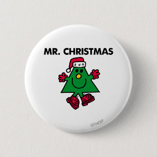 Mr. Christmas   Festive Hat & Gloves 6 Cm Round Badge