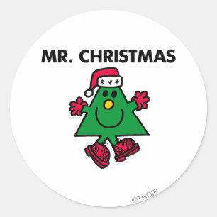 Mr. Christmas   Festive Hat & Gloves Classic Round Sticker
