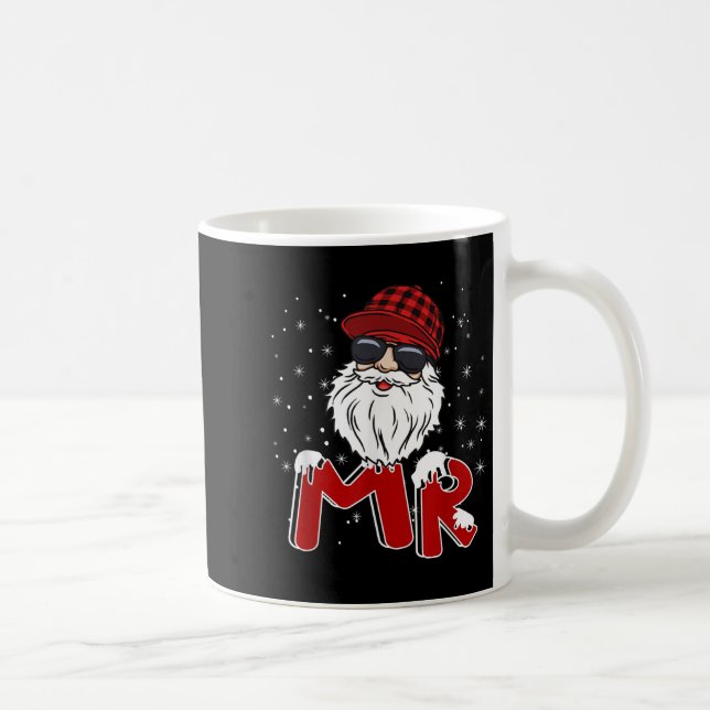 Mr Claus Costume Christmas Funny Santa Hat Family  Coffee Mug (Right)