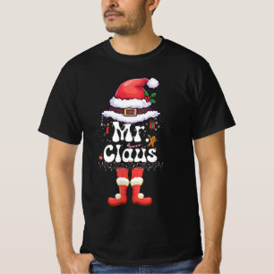 Mr Claus Couples Matching Christmas Pajamas Short  T-Shirt