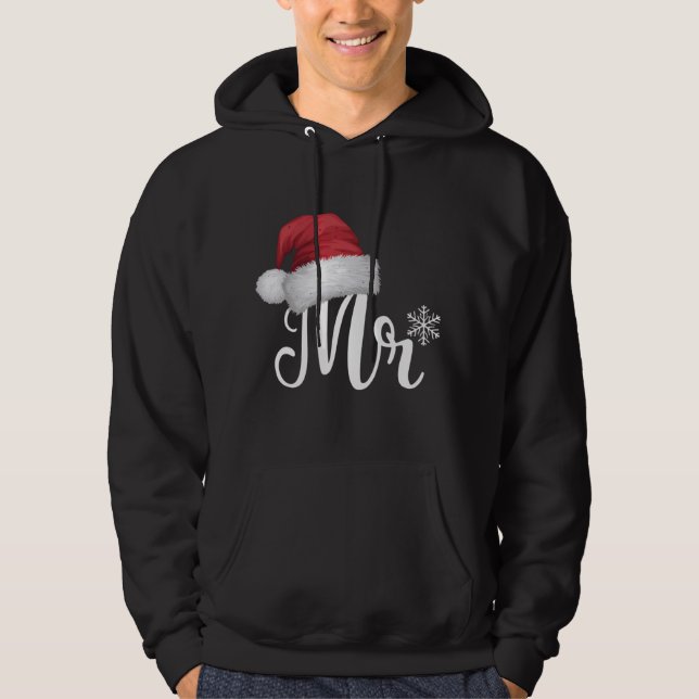 Mr Claus Couples Matching Christmas Pyjamas Santa Hoodie (Front)