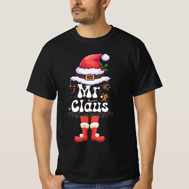 Mr Claus Couples Matching Christmas Pyjamas Short  T-Shirt (Front)
