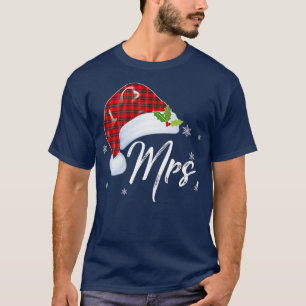 Mr Claus & Mrs Santa Hat Christmas Matching Couple T-Shirt