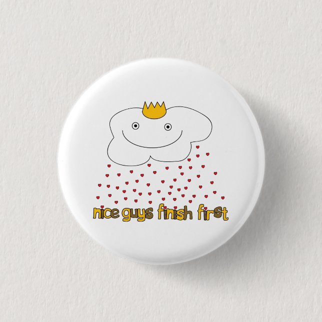 mr. cloud is raining love 3 cm round badge (Front)
