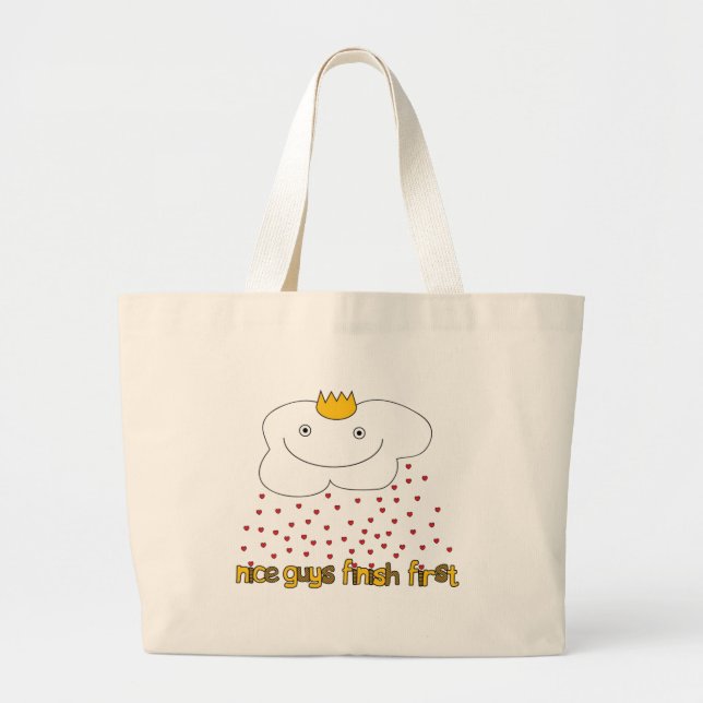 mr. cloud is raining love large tote bag (Front)
