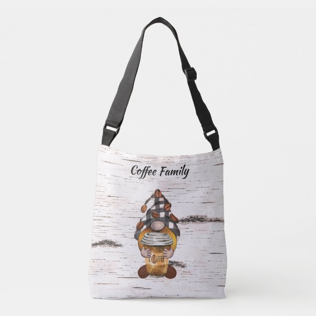 Mr Coffee Gnome  Crossbody Bag (Front)