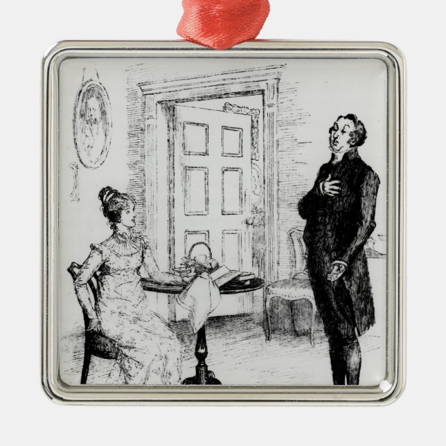 Mr Collins and Elizabeth Metal Tree Decoration (Front)