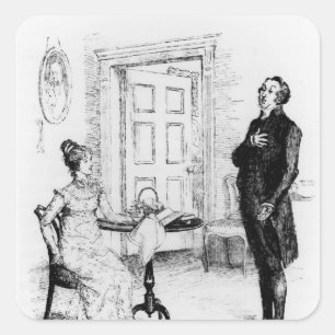Mr Collins and Elizabeth Square Sticker