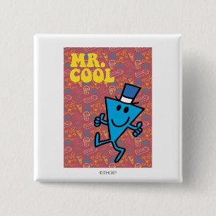 Mr. Cool Colourful Background 15 Cm Square Badge