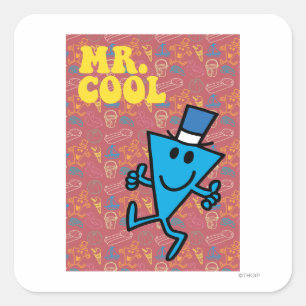 Mr. Cool   Colourful Background Square Sticker