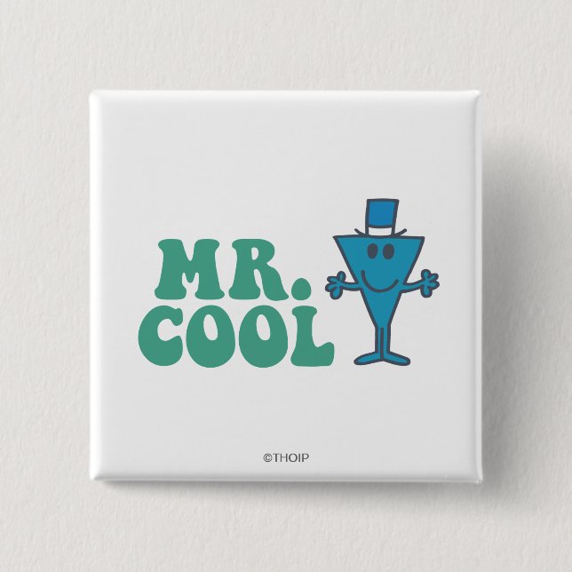 Mr. Cool | Logo Design 15 Cm Square Badge (Front)