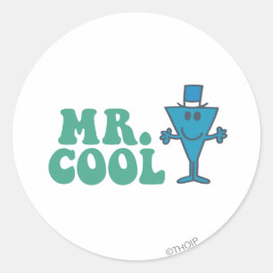 Mr. Cool   Logo Design Classic Round Sticker