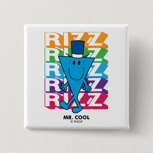 Mr. Cool Rizz 15 Cm Square Badge (Front)