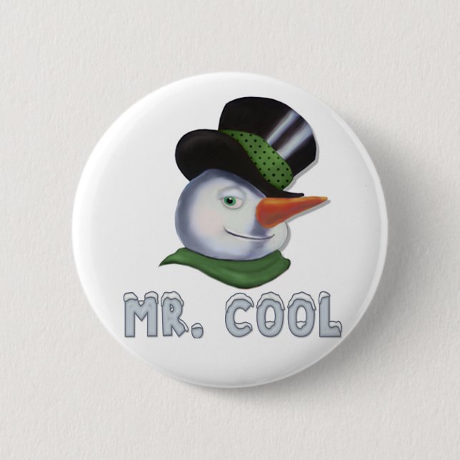 Mr. Cool - Snowman 6 Cm Round Badge (Front)