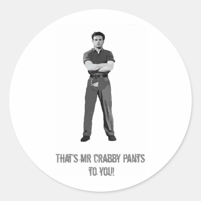 Mr Crabby Pants Classic Round Sticker (Front)
