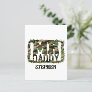 Mr. Daddy Camouflage Design with Custom Name Postcard