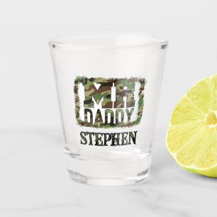 Mr. Daddy Camouflage Design with Custom Name Shot Glass