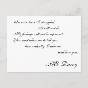 Mr. Darcy Line Postcard