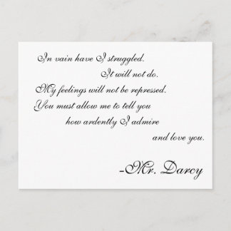 Mr. Darcy Line Postcard