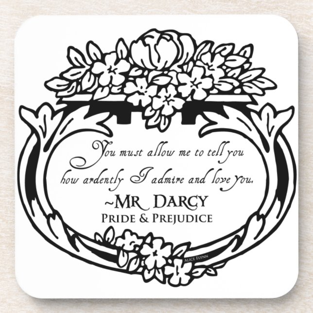 Mr Darcy Loves and Admires Coaster (Front)