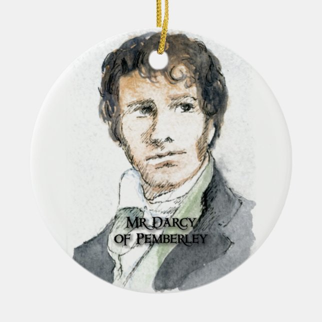 Mr Darcy of Pemberley Ceramic Tree Decoration (Front)
