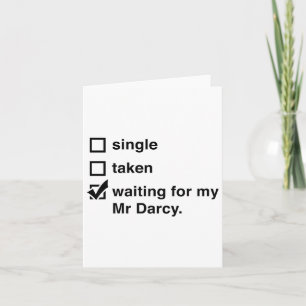 Mr Darcy Single Taken Waiting For Darcy Jane Auste Card