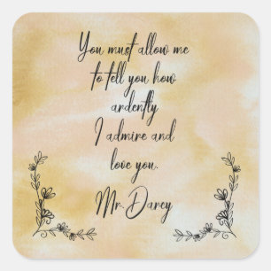 Mr. Darcy's Proclamation Square Stickers
