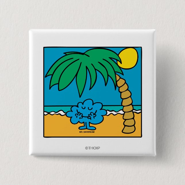 Mr. Daydream Beach Scene 15 Cm Square Badge (Front)