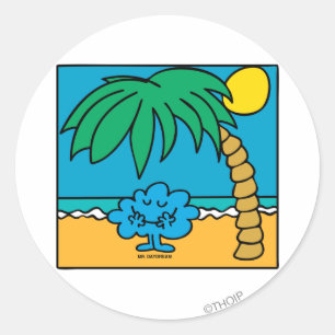 Mr. Daydream Beach Scene Classic Round Sticker