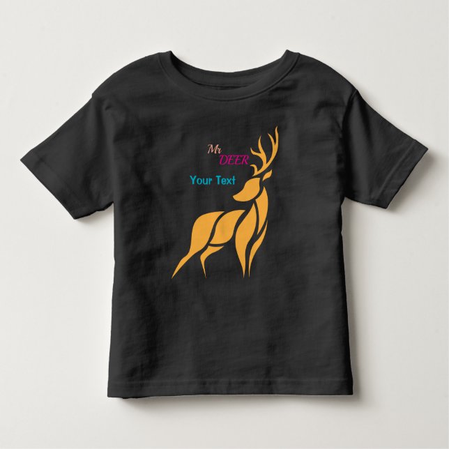 Mr. Deer Graphic – Rustic Woodland Style Toddler T-Shirt (Front)