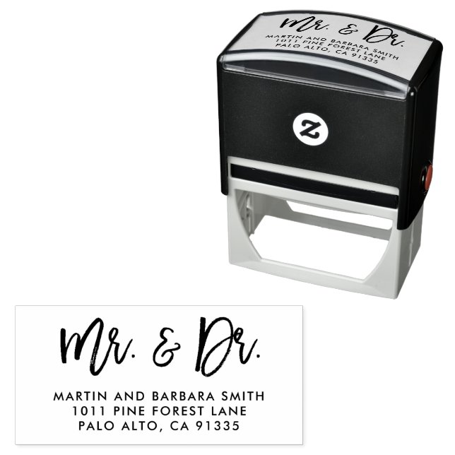 Mr. & Dr. Newlyweds Stationery Self-inking Stamp (In Situ)