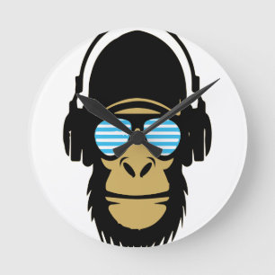 Mr.Dubstep Monkey Round Clock