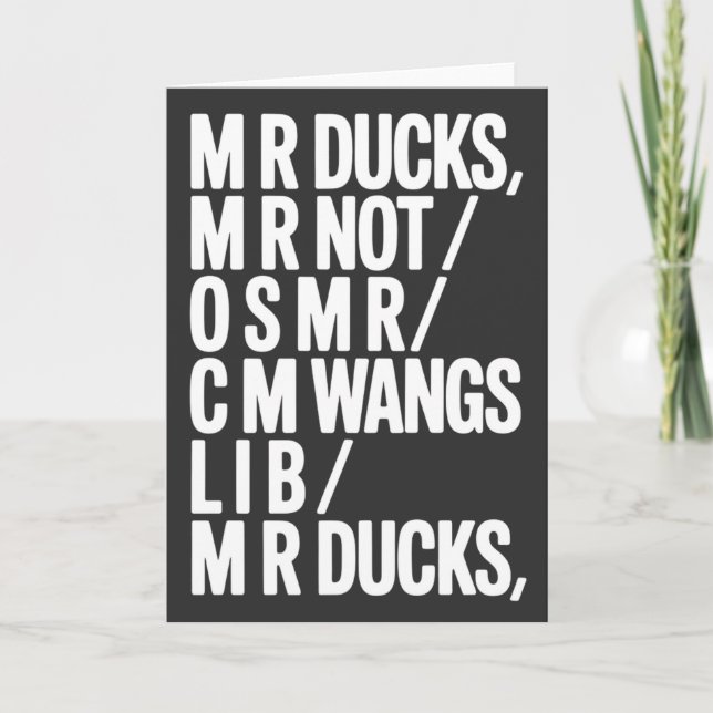 MR Ducks Funny Phonetic Joke Southern Humor Gift Card (Front)