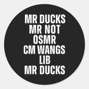 Mr Ducks Mr Not Duck Joke Phonetic Puzzle Classic Round Sticker