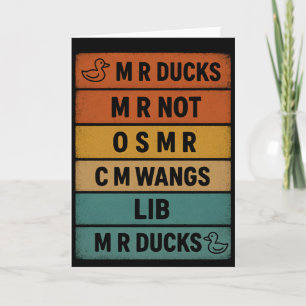 MR Ducks Retro Vintage Funny Phonetic Duck Joke Card
