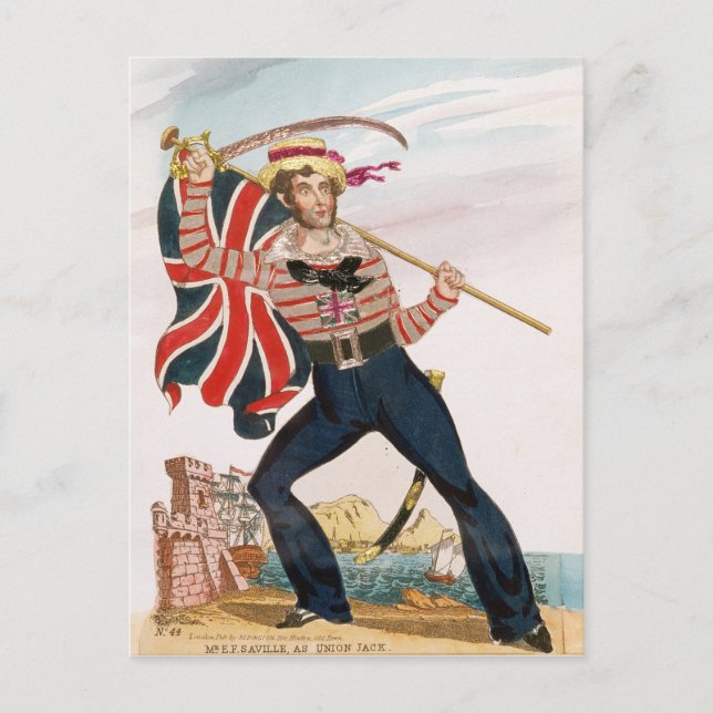 Mr E.F. Saville as 'Union Jack Postcard (Front)