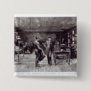 Mr Edison , The Eminent Electrician 15 Cm Square Badge